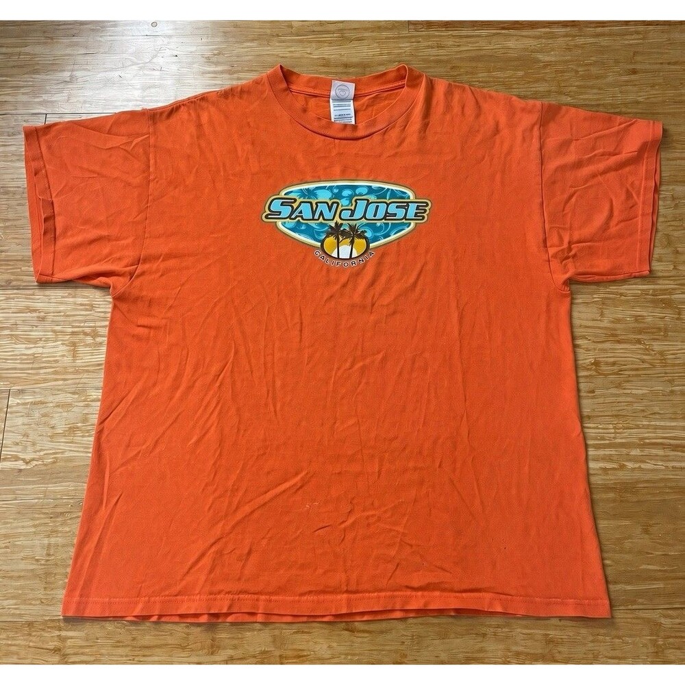Vintage Y2K San Jose California T Shirt Mens XL Orange Souvenir Tee Southwest